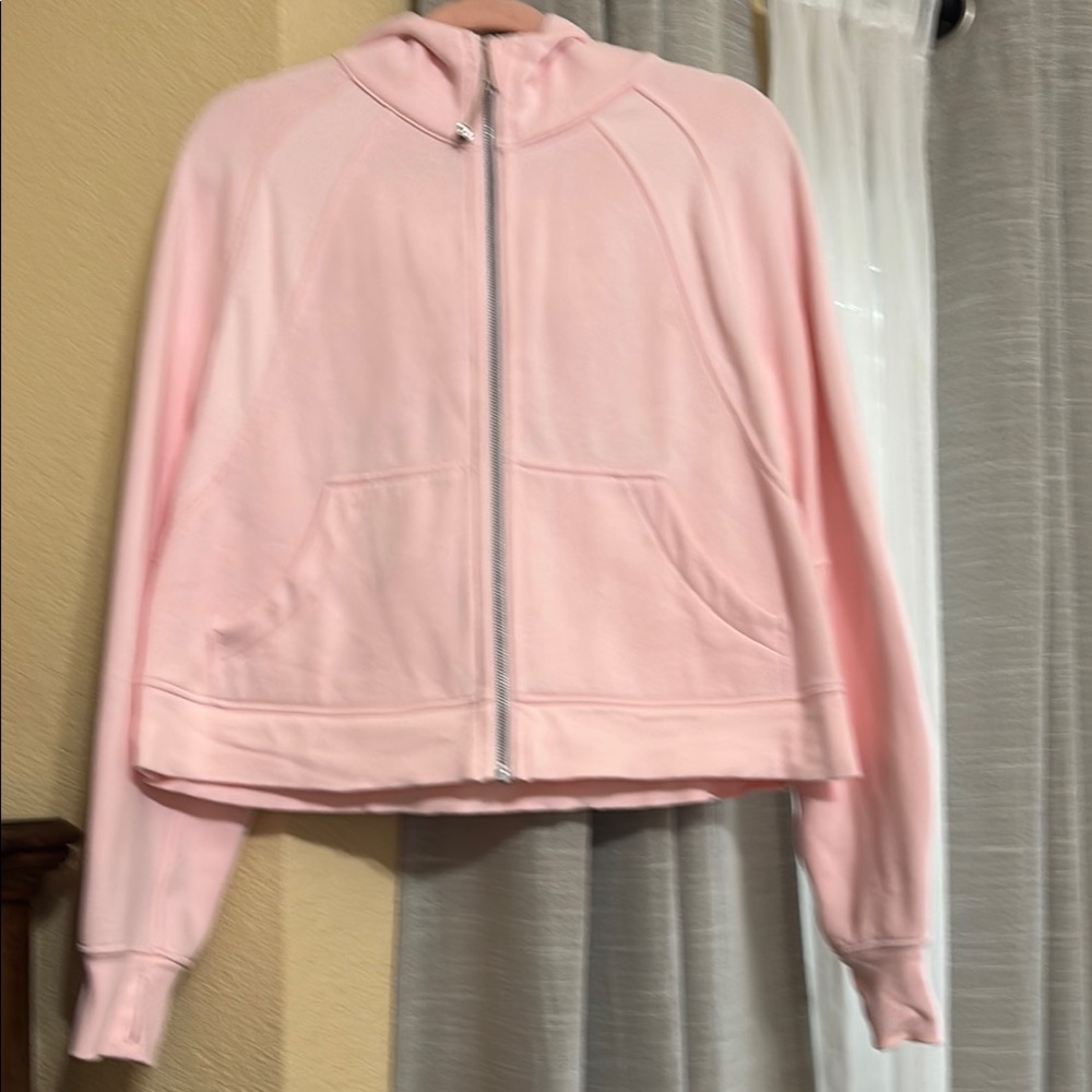 Light Pink Zip-Up Hooded Sweatshirt
